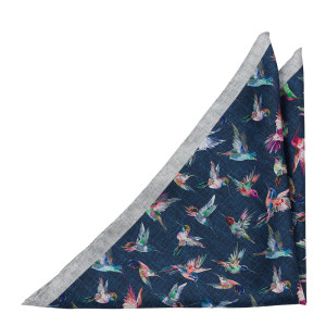COLIBREEZE Navy blue pocket square