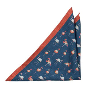 FENICOTTERO Midnight blue pocket square