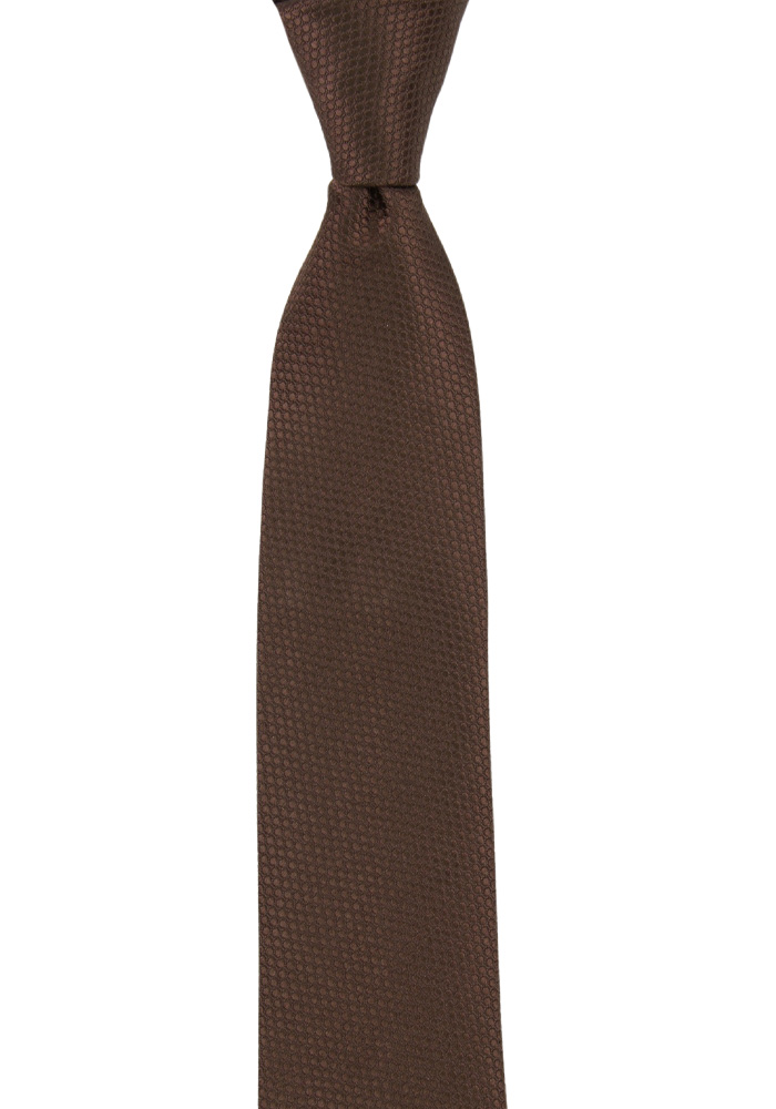 BIRDSEYE BROWN skinny tie