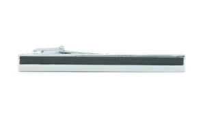 Fifty Fifty SILVER/BLACK tie bar