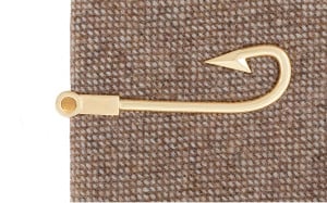 Fishhook Gold tie bar