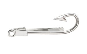 Fishing hook SILVER tie bar