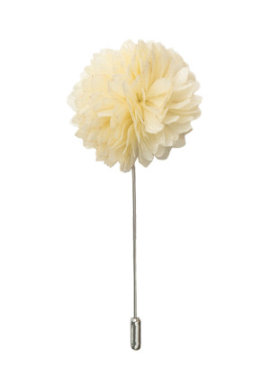 FLOWERBALL IVORY lapel pin