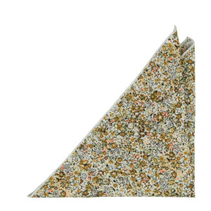 FLOWERFOLLY BROWN pocket square