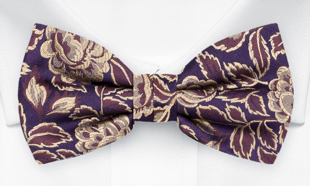 GOLDIVINE AUBERGINE pre-tied bow tie
