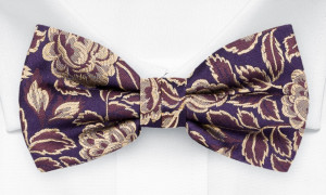 GOLDIVINE AUBERGINE pre-tied bow tie