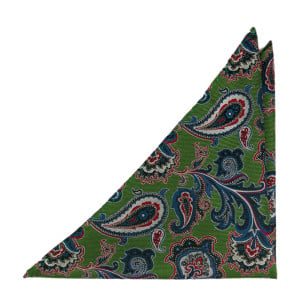 BOFFOLA Green pocket square