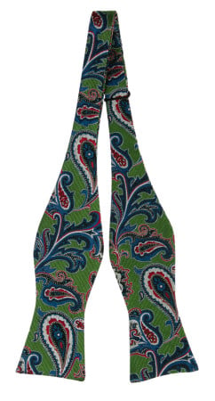 BOFFOLA Green self-tie bow tie