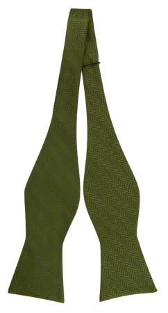 DRUMMEL OLIVE GREEN self-tie bow tie