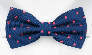 HEARTQUAKE BLUE pre-tied bow tie