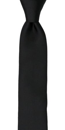 SOLID Black boy's tie medium