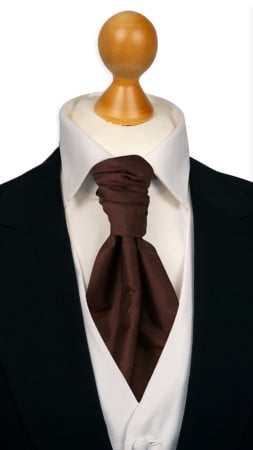SOLID Brown pre-tied cravat