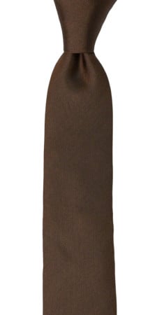 SOLID Dark brown boy's tie medium