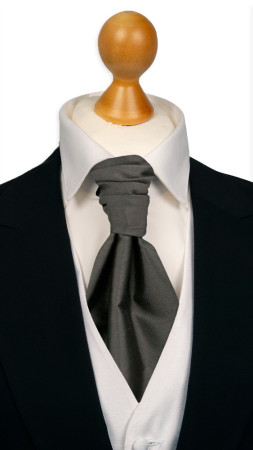 SOLID Dark grey pre-tied cravat