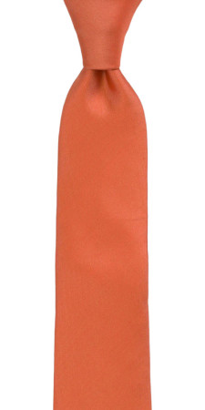 SOLID Dark peach boy's tie medium