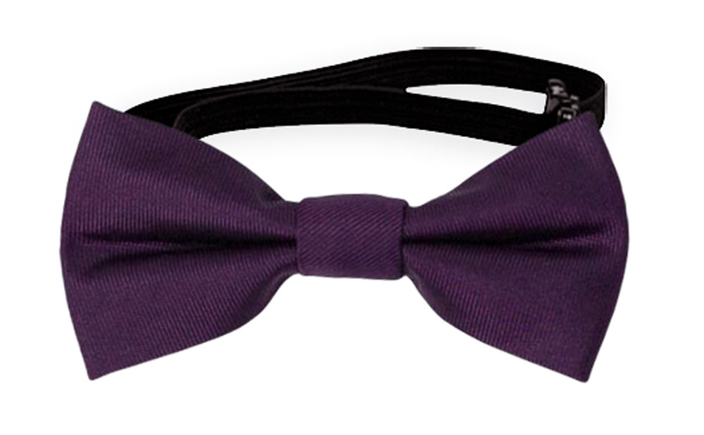 SOLID Dark purple baby bow tie