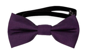 SOLID Dark purple baby bow tie