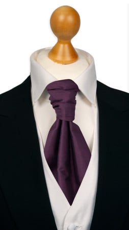 SOLID Eggplant pre-tied cravat