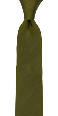 SOLID Olive boy's tie medium
