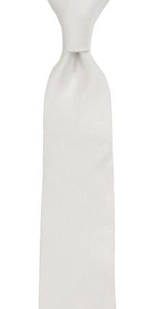 SOLID White boy's tie medium