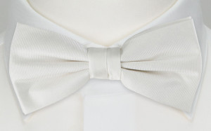 SOLID White boy's bow tie