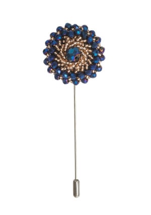 JEWELLERY BLUE GOLD lapel pin