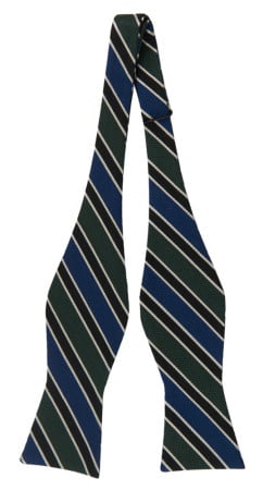 LINED UP GREEN BLUE self-tie bow tie