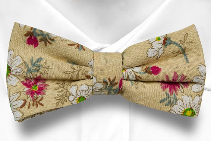 MEMORYLANE BEIGE pre-tied bow tie