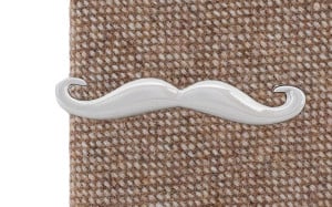 Mustache Silver tie bar