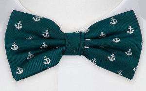 NAVIGATIONAL DARK GREEN pre-tied bow tie