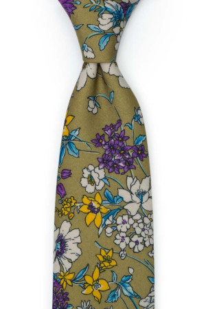 NOSEGAY OLIVE GREEN classic tie