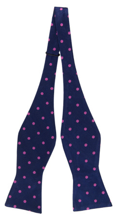 ONTHEDOT NAVY PINK self-tie bow tie