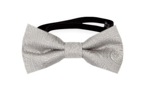 ORNATE SILVER baby bow tie