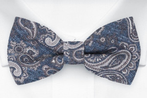 RUVIDO DENIM BLUE pre-tied bow tie