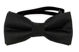 SATIN BLACK baby bow tie
