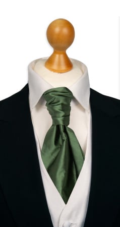 SATIN DARK SAGE pre-tied cravat