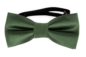 SATIN DARK SAGE baby bow tie