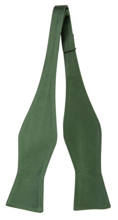 SATIN DARK SAGE self-tie bow tie