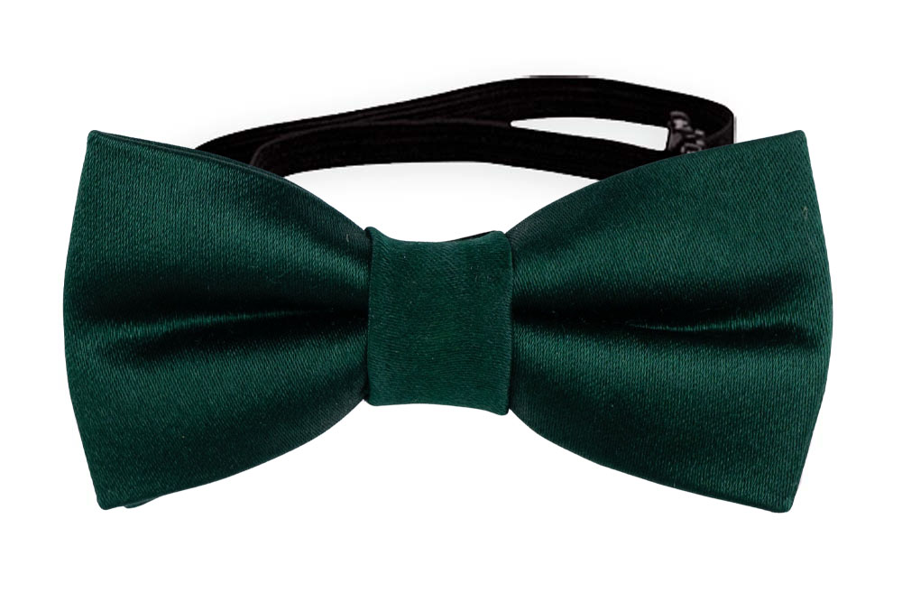 SATIN FOREST GREEN baby bow tie
