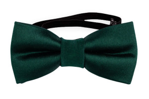SATIN FOREST GREEN baby bow tie