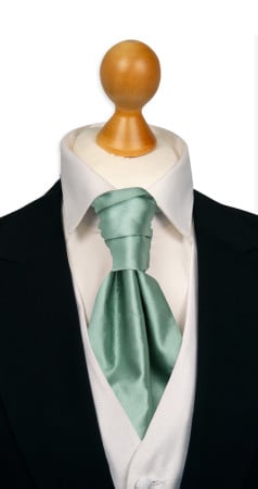 SATIN GREYED JADE pre-tied cravat