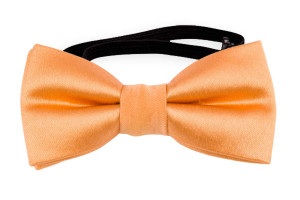 SATIN PEACH baby bow tie
