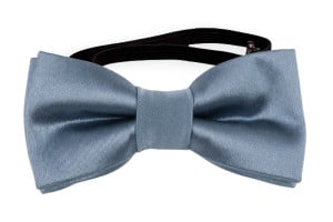 SATIN SLATE BLUE baby bow tie
