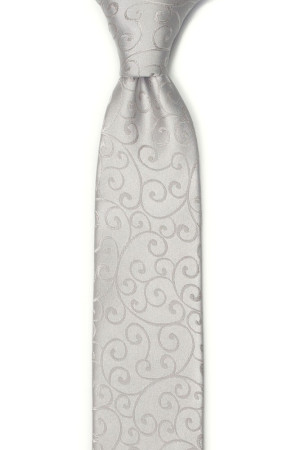 SNAZZY Silver boy's tie medium
