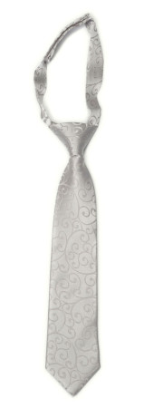 SNAZZY Silver boy's tie small pre-tied