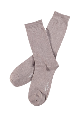 SOLID COTTON SAND MELANGE socks