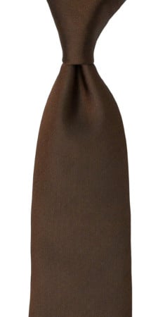 SOLID Dark brown classic tie