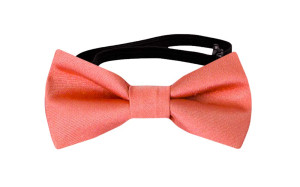 SOLID DARK CORAL baby bow tie