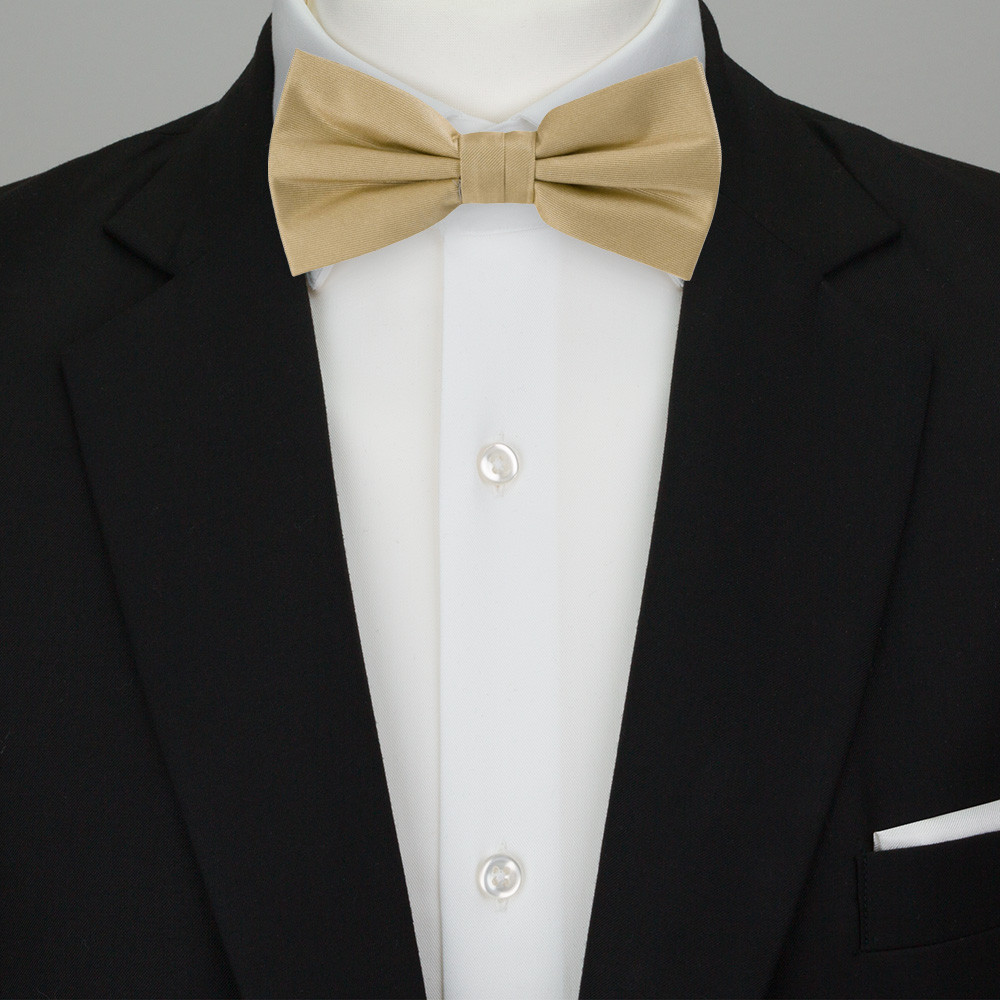 Bow tie - Woven Jacquard silk in solid khaki beige