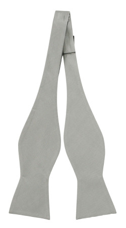 SOLID Light grey self-tie bow tie